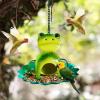 Frog Bird Feeder, Weather-Resistant Metal Feeder view 4