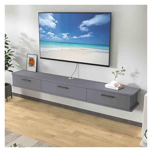 Floating Wall-Mounted TV Stand, Modern Wooden Media Console, 200 cm