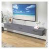 Floating Wall-Mounted TV Stand, Modern Wooden Media Console, 200 cm view 1