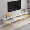 Floating Wall-Mounted TV Stand, Modern Wooden Media Console, 200 cm view 2