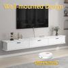 Floating Wall-Mounted TV Stand, Modern Wooden Media Console, 200 cm view 4