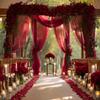 Mateju Wedding Arch Curtain, 1 Piece Chiffon Fabric Backdrop Draping for Ceremony, Photography and Party Decor (76 x 600 cm, Red) view 3