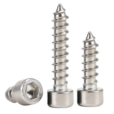 Metric Hex Self-Tapping Screws, Grade 8.8 Nickel-Plated Carbon Steel, M3 x 30 mm, 50 pcs