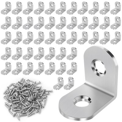 YFLeomry 50-Piece Stainless Steel Angle Brackets, 20 x 20 mm, 90°