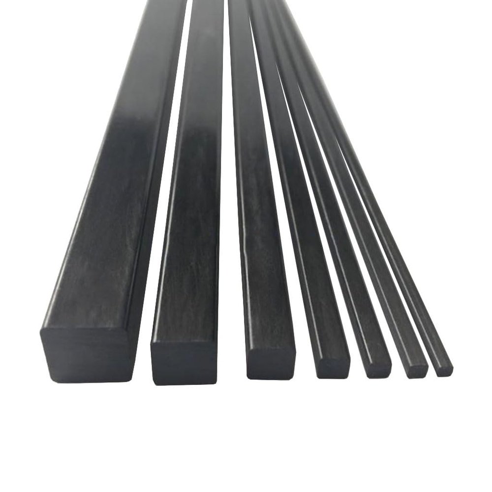 Square Solid Carbon Fiber Rods 210 mm x 19.7 (4 pcs/diameter) for RC Models/Drone Frames, High-Strength Engineering Rods (4 pcs, 5 mm)