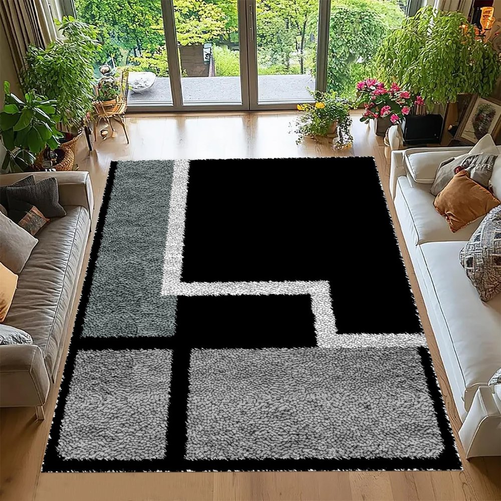 Tehocwiz DIY Latch Hook Rug Kit, Tapestry and Cross-Stitch Set, 130 x 150 cm