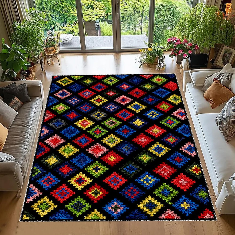 Tehocwiz DIY Latch Hook Rug Kit, 90 x 120 cm