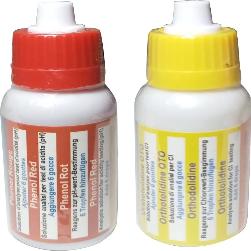 Replacement Test Kit, pH and Chlorine Analyzer (OTO/Phenol), 6 Drops