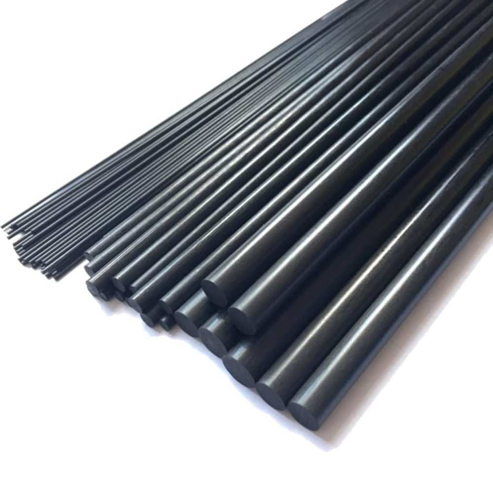 Aircraft-Grade Carbon Fiber Rod Set, 500 mm, 1 mm, 8 Pieces