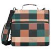Buffalo Plaid Teal Rose Gold Pumpkin 3-Ring Zipper Binder Organizer with Handle view 2