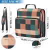 Buffalo Plaid Teal Rose Gold Pumpkin 3-Ring Zipper Binder Organizer with Handle view 3