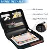 Buffalo Plaid Teal Rose Gold Pumpkin 3-Ring Zipper Binder Organizer with Handle view 4