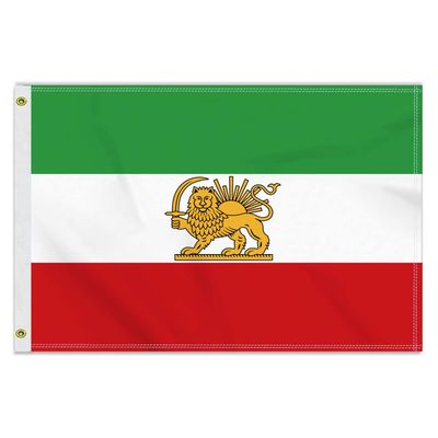 Old Iran Flag, 60 x 90 cm (2 x 3 ft), 150D Polyester