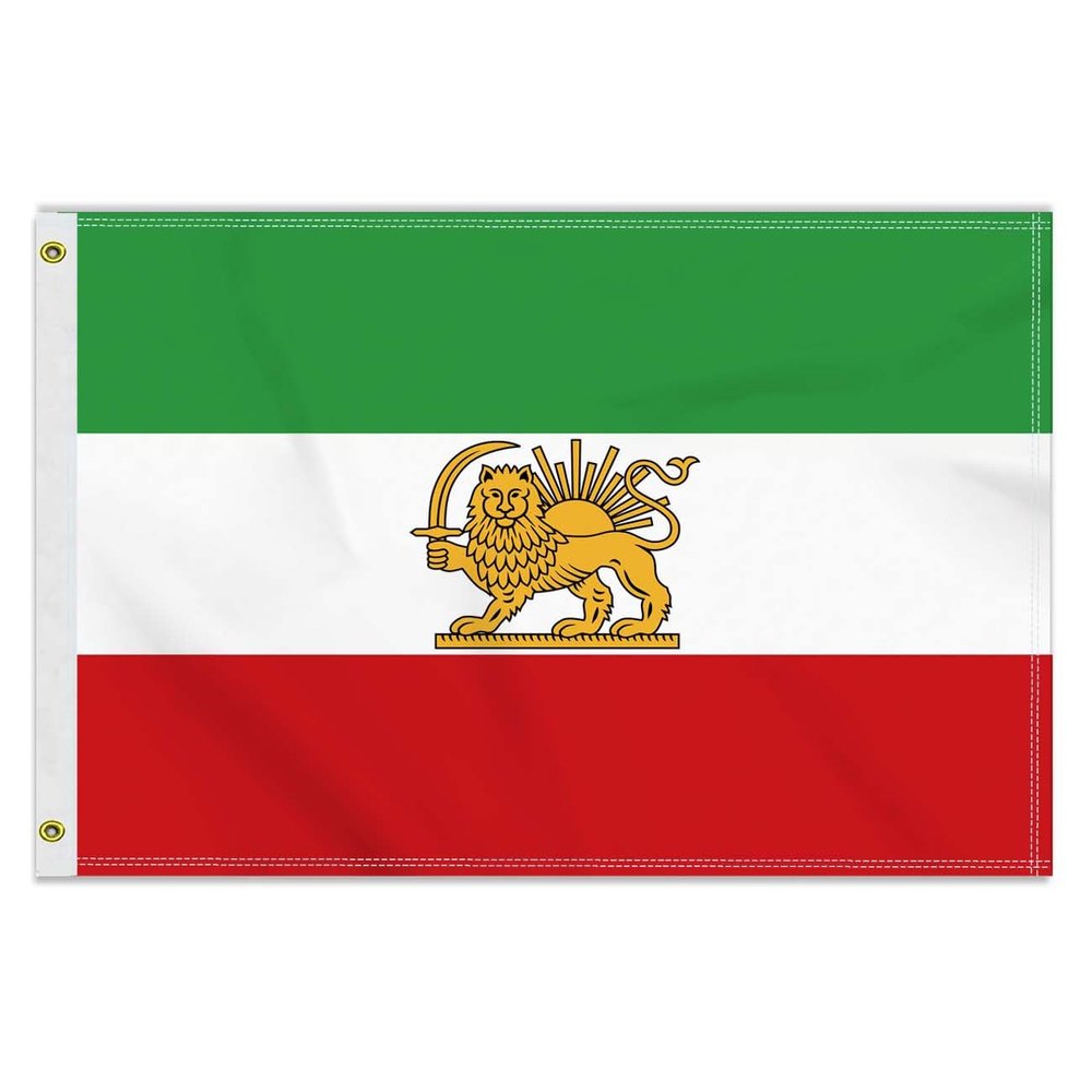 Old Iran Flag, 60 x 90 cm (2 x 3 ft), 150D Polyester