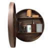 Round Mirrored Cabinet, Wall-Mounted Bathroom Cabinet with Single Mirror Door and 2 Shelves, 50 cm view 1