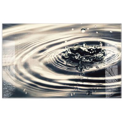 timalo Acrylic Glass Kitchen Wall Art, Modern Glass-Look Print, 80 x 50 cm, Water Drops and Reflections