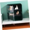 VICASKY Figurine Display Case with Transparent Window and Magnetic Door, Plastic, 2 Adjustable Levels, Green view 4
