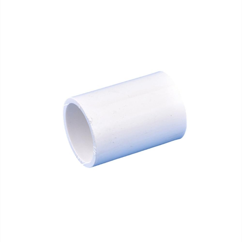 2-Pack White Straight PVC Connectors for Garden Irrigation, 1/2- to 1.5-Inch Male/Female Threads to 20/25/32/40/50 mm, Style D, 20 mm