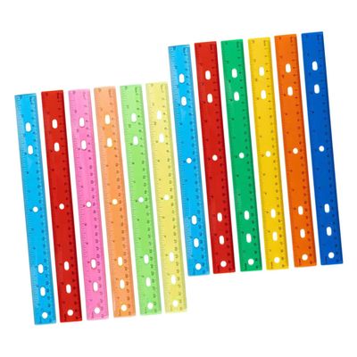 School Ruler 12-Pack, 30 cm Plastic, Assorted Colors