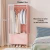 Portable Fabric Wardrobe, Gray view 2