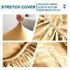 KYJSW Waterproof Sofa Seat Cushion Cover, Stretch PU Leather, Non-Slip, with Ties (Yellow, W 165–195 cm, D 70–95 cm) view 4