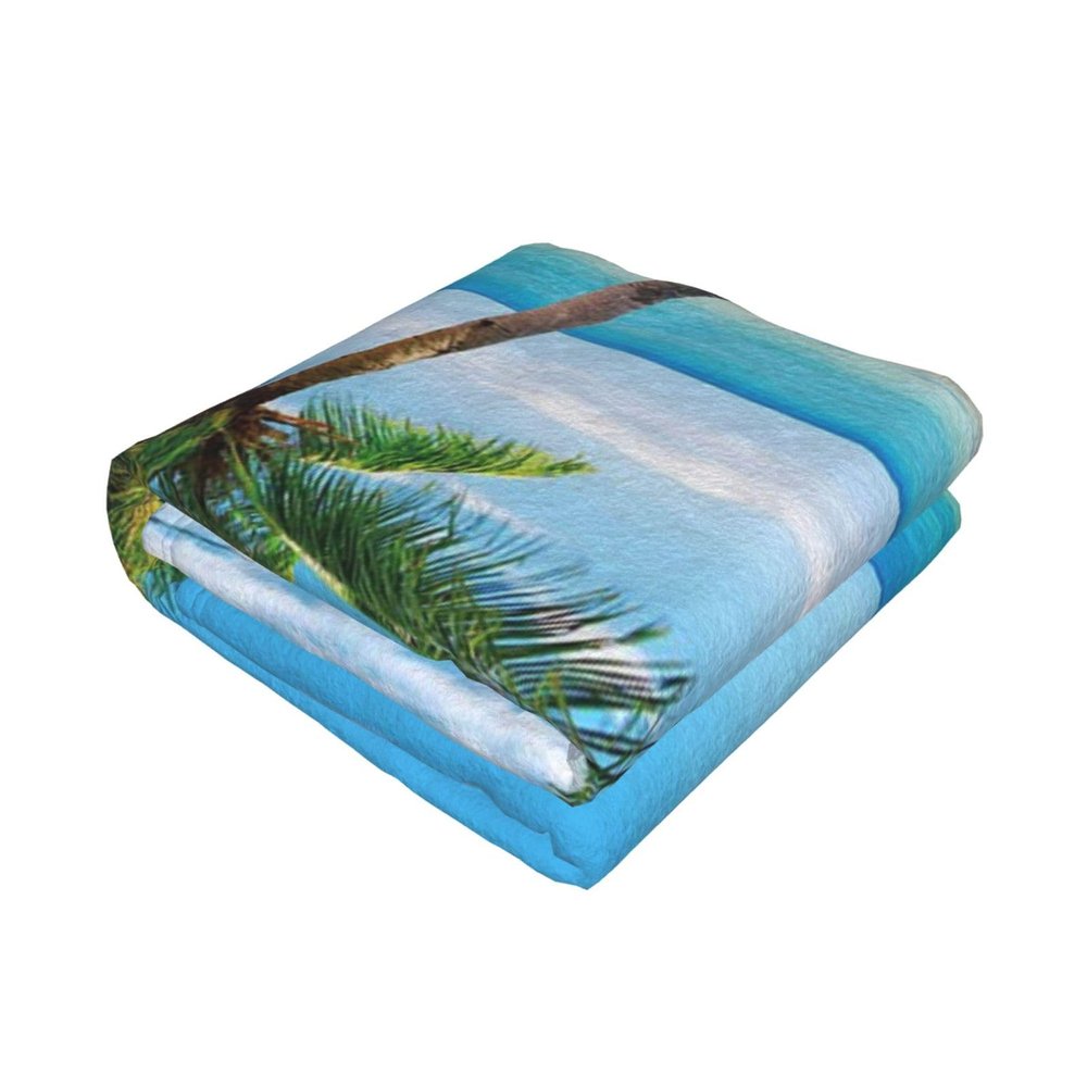 ESNAIUVCD Soft Cozy Fleece Plush Blanket, Lightweight and Warm, All Seasons, Palm Pattern