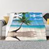 ESNAIUVCD Soft Cozy Fleece Plush Blanket, Lightweight and Warm, All Seasons, Palm Pattern view 2