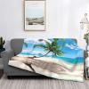 ESNAIUVCD Soft Cozy Fleece Plush Blanket, Lightweight and Warm, All Seasons, Palm Pattern view 3