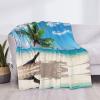 ESNAIUVCD Soft Cozy Fleece Plush Blanket, Lightweight and Warm, All Seasons, Palm Pattern view 4