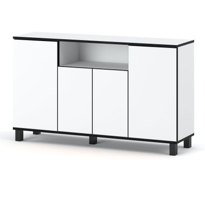 MRBLS_HOME Scandinavian Sideboard, 140 x 80 x 35 cm, Matte White