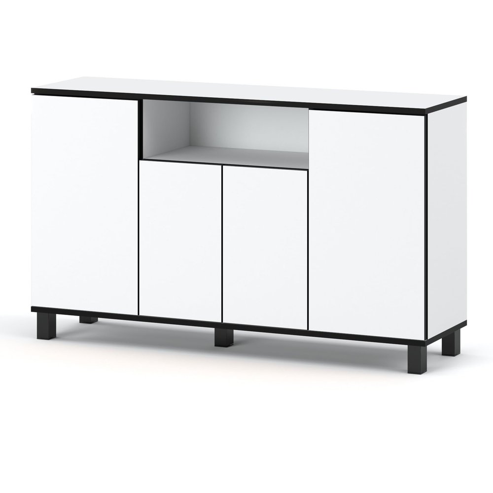 MRBLS_HOME Scandinavian Sideboard, 140 x 80 x 35 cm, Matte White