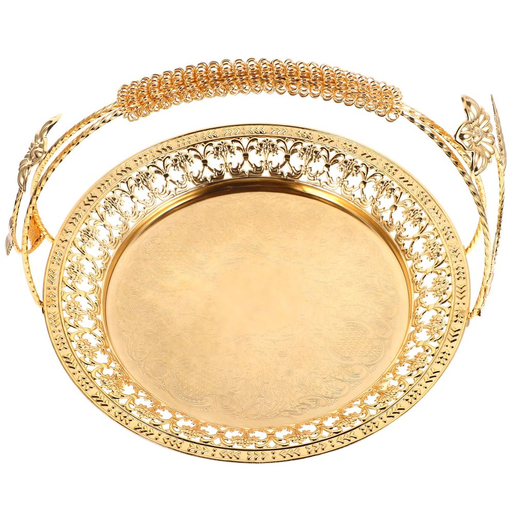 LIFKOME Gold Zinc Alloy Fruit Basket with Handle