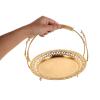 LIFKOME Gold Zinc Alloy Fruit Basket with Handle view 3