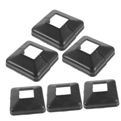 VILLFUL 6-Pack Square Black Vinyl Fence Post Caps