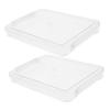 HYTROVE Transparent Stackable PET Document Storage Boxes with Lids, 2-Piece Set, Dustproof, for Office and Home view 1