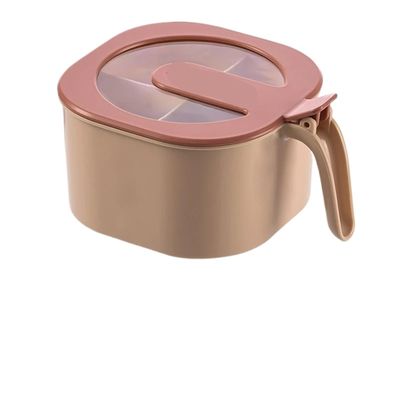 Plastic Spice Box with 4 Compartments and Transparent Lid, Pink