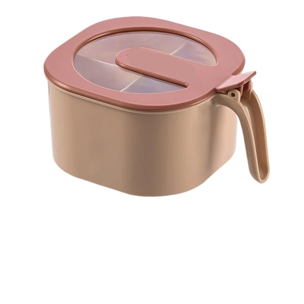 Plastic Spice Box with 4 Compartments and Transparent Lid, Pink