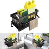 Automatic Fast-Drain Sponge Holder for Kitchen Sink, Black with Dish Towel Bar view 1