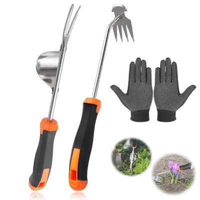 Anyingkai Garden Hand Weeder, 2-Piece Set with Wooden Handles