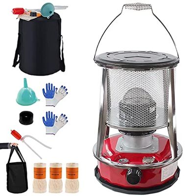 Portable Kerosene Heater and Stove for Indoor, Camping, and Fishing Use, Red