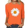 Women's 7/8-Sleeve T-Shirt, Casual, Orange, XL view 1