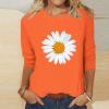 Women's 7/8-Sleeve T-Shirt, Casual, Orange, XL view 2