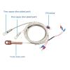 AIRUIXI 5-Piece Round-Hole Patch-Type PT1000 Temperature Sensors, 2 m, 550 Degrees view 2