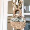 Handwoven Willow Easter Bunny Hanging Basket view 2