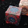 D&D 7-in-1 Metal Spinner Dice Set with 3D Relief, Black-Blue view 3