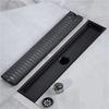 ZYAYNG Drainage Grate Shower Drain, Stainless Steel Bathroom Floor Drain, Linear Waste Drain for Kitchen, Drain Cover, Outdoor Shower Accessory (50 x 10 cm, Mid3) view 4