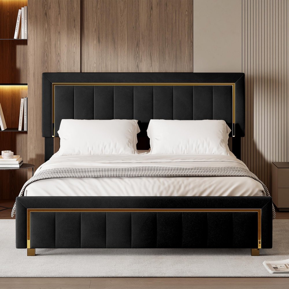 JYCRA Storage Bed, 160 x 200 cm, Upholstered Double Bed with Slatted Base, Hydraulic Lift Storage, Velvet, No Mattress (B)