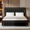 JYCRA Storage Bed, 160 x 200 cm, Upholstered Double Bed with Slatted Base, Hydraulic Lift Storage, Velvet, No Mattress (B) view 1