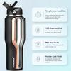 1,134 g Insulated Stainless Steel Water Bottle, Triple-Wall, with Straw view 3