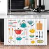 Highdi Self-Adhesive Dustproof Cabinet Curtain, Privacy Curtain for Kitchen, Wardrobe and Bookshelf (Cooking Utensils, W80 x H140 cm) view 1